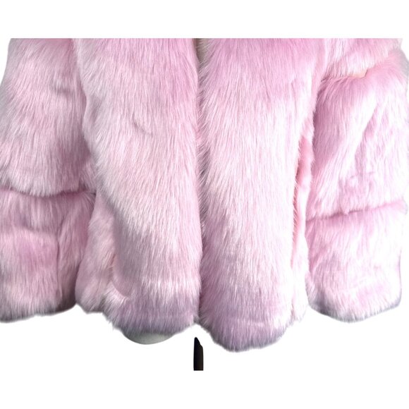 Pink Faux Luxury Fur Jacket Small Lining Soft Plush Warm Winter NEW - Picture 9 of 16